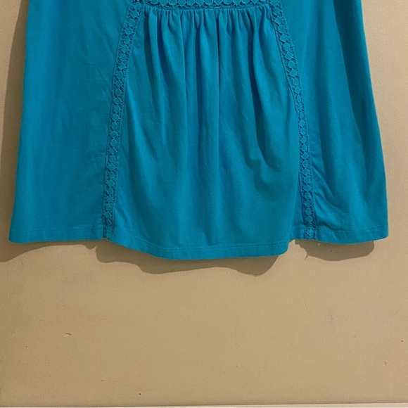 Romans Women's Size M (14/16) Teal Short Sleeve V-Neck Front Embroidered - Picture 7 of 11